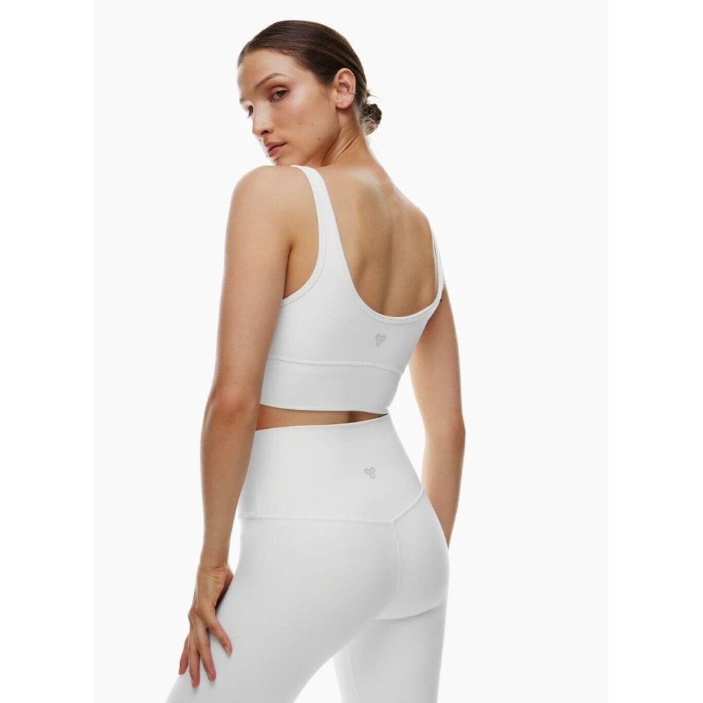 Aritzia TNA TnaButter White Slim Fit Scoop Neck Mini Longline Bra Top, Size M - Picture 12 of 13